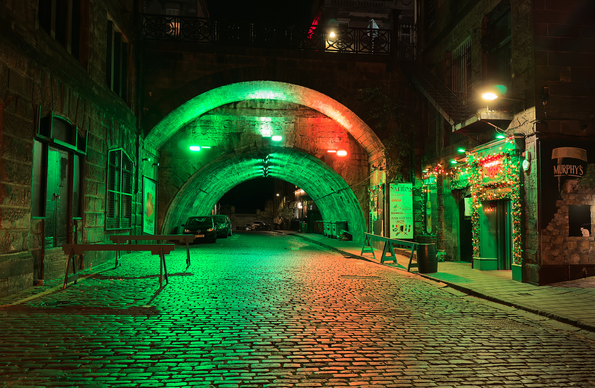  Merchant Street at night, looking at George IV Bridge 