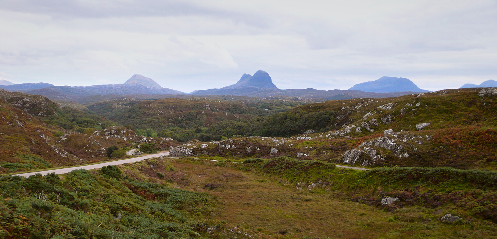  Clashmore Panorama (Quinag, Suilven, Cul Mor) 